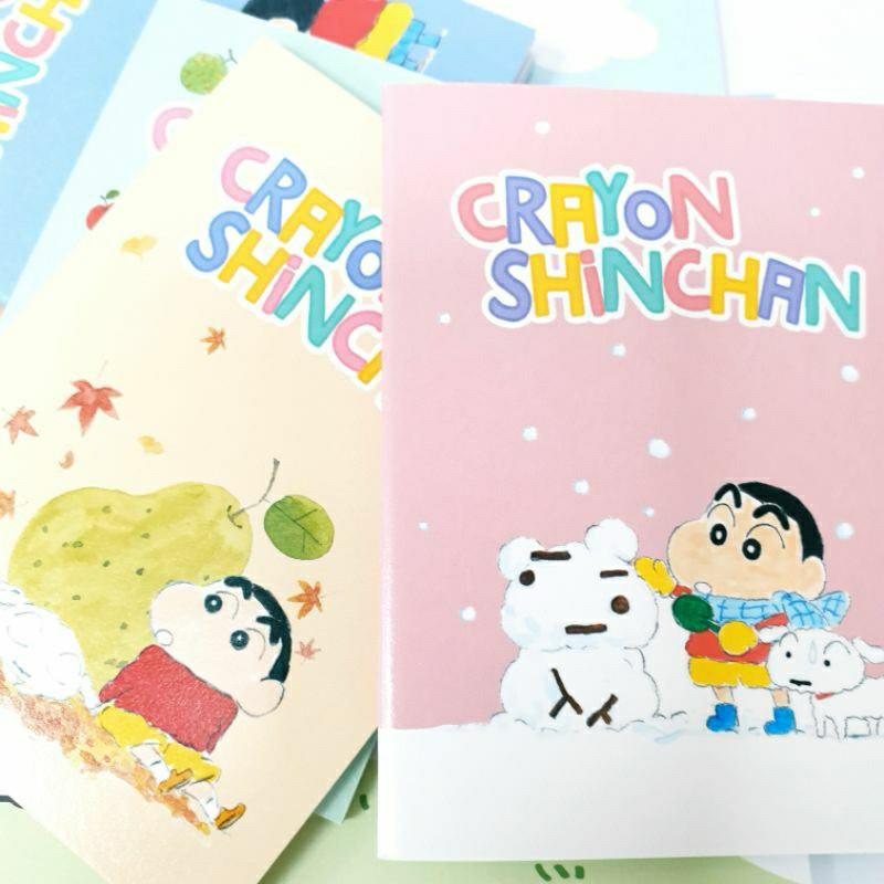 現貨正版 蠟筆小新 口袋筆記本 5入小筆記本 小新 迷你記事本 隨身筆記 記事本 小白 左衛門 口袋筆記 水彩風小筆記-細節圖9