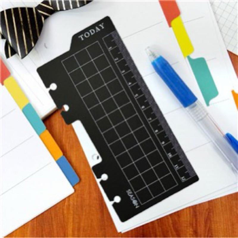 現貨正版 A7補充頁6孔 尺規 黑 萬用手冊 內頁 索引頁 分隔 直尺 活頁尺-細節圖2