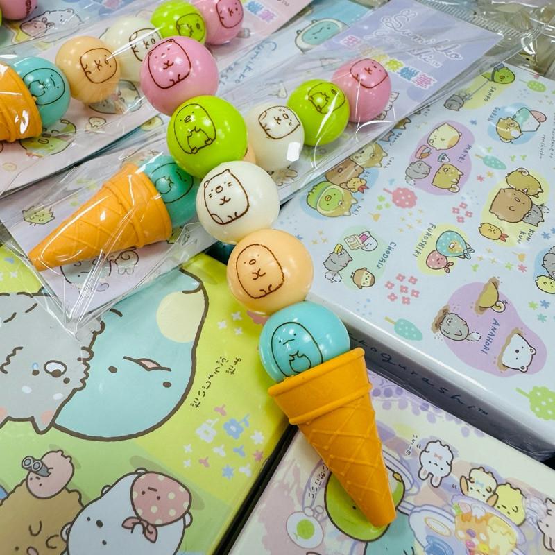 現貨正版 角落小夥伴 甜筒橡擦蠟筆 隨機出 角落生物彩虹筆 蠟筆 恐龍 白熊 橡皮擦 兒童彩虹筆 彩虹筆-細節圖4