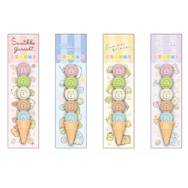 現貨正版 角落小夥伴 甜筒橡擦蠟筆 隨機出 角落生物彩虹筆 蠟筆 恐龍 白熊 橡皮擦 兒童彩虹筆 彩虹筆-細節圖6