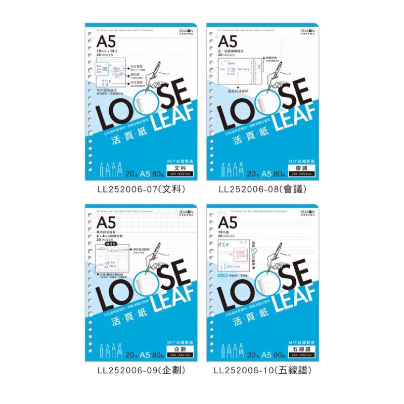 現貨正版 活頁紙 25K20孔活頁紙 A5 內頁 補充頁 活頁紙 橫線 空白 方格 康乃爾 五線譜 筆記 備忘 會議紀錄-細節圖4