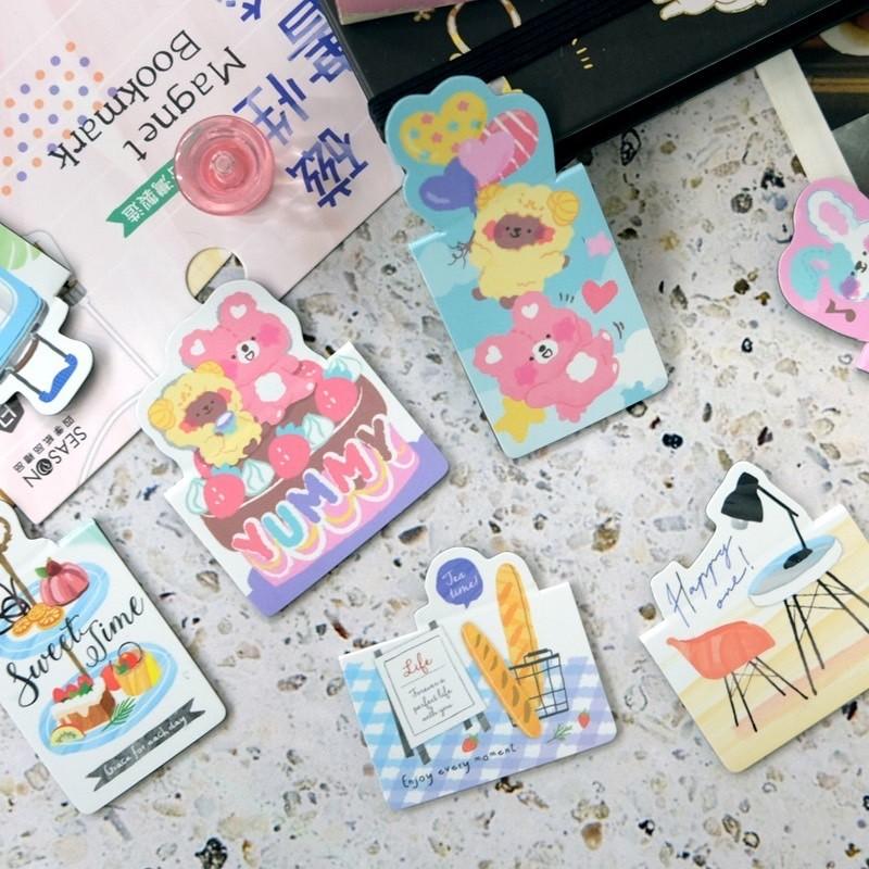 現貨正版 磁性書籤 書籤 書夾 卡通 冰箱貼 可愛磁性書籤 迷你書籤 文青書籤 磁鐵-細節圖5