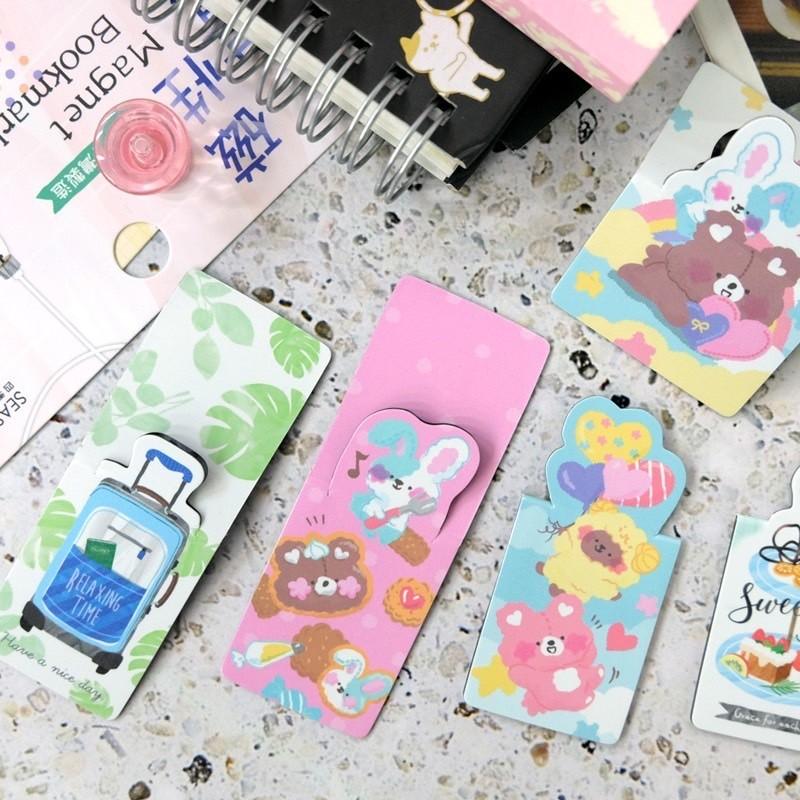 現貨正版 磁性書籤 書籤 書夾 卡通 冰箱貼 可愛磁性書籤 迷你書籤 文青書籤 磁鐵-細節圖6