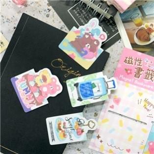 現貨正版 磁性書籤 書籤 書夾 卡通 冰箱貼 可愛磁性書籤 迷你書籤 文青書籤 磁鐵-細節圖9