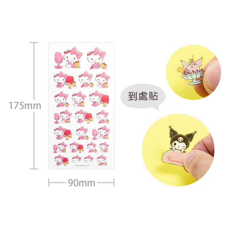 現貨正版 三麗鷗透明貼紙 4種尺寸 裝飾貼 酷洛米4SIZE 貼紙 kitty造型貼紙 凱蒂貓手帳貼紙 庫洛米禮物貼-細節圖3