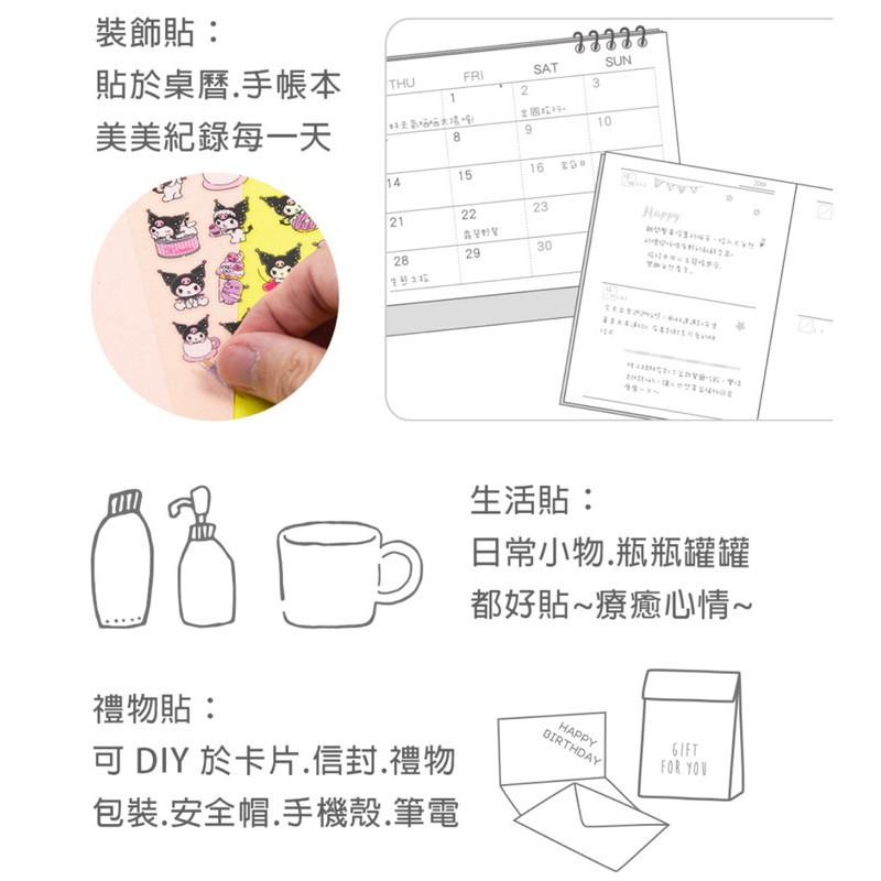 現貨正版 三麗鷗透明貼紙 4種尺寸 裝飾貼 酷洛米4SIZE 貼紙 kitty造型貼紙 凱蒂貓手帳貼紙 庫洛米禮物貼-細節圖5