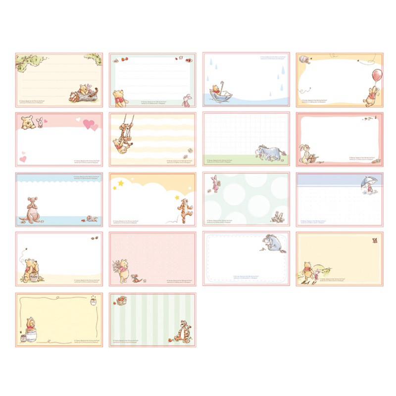 現貨正版 迪士尼 彩色名片卡 維尼 萬用名片卡 18款圖案 108張 小卡片 公主 彩名卡 便條紙 名片卡 留言卡 小禮-細節圖3