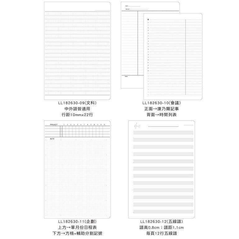 現貨正版 18K26孔活頁紙 B5 內頁 補充頁 活頁紙 橫線 空白 方格 康乃爾 五線譜 筆記 備忘 會議紀錄 企劃案-細節圖6