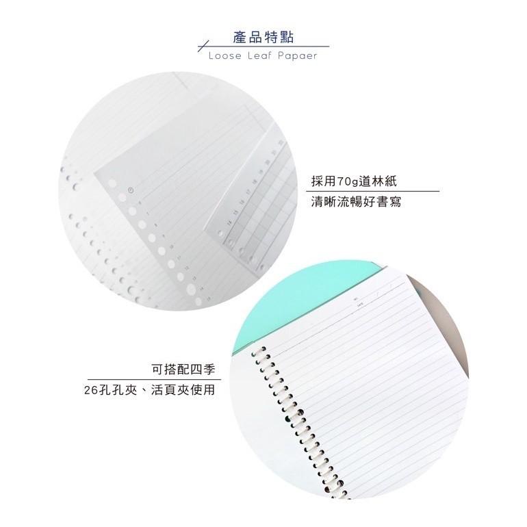 現貨正版 18K26孔活頁紙 B5 內頁 補充頁 活頁紙 橫線 空白 方格 康乃爾 五線譜 筆記 備忘 會議紀錄 企劃案-細節圖7