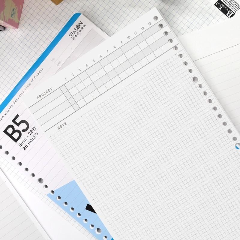 現貨正版 18K26孔活頁紙 B5 內頁 補充頁 活頁紙 橫線 空白 方格 康乃爾 五線譜 筆記 備忘 會議紀錄 企劃案-細節圖9