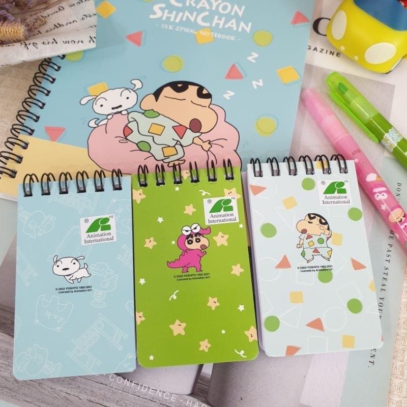 現貨正版 蠟筆小新筆記本 168k雙線圈筆記本 小白 隨身筆記本 橫線小筆記 單字卡 鱷魚餅乾 小新筆記 記事本-細節圖3