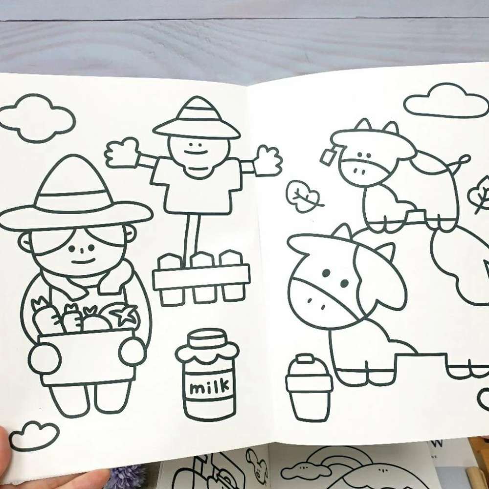 現貨正版 有吉合作社 童話著色本 16k 有趣著色本 塗鴉本 繪圖本 動物 海洋 食物 著色紙 畫冊 露營 游泳 台灣製-細節圖4