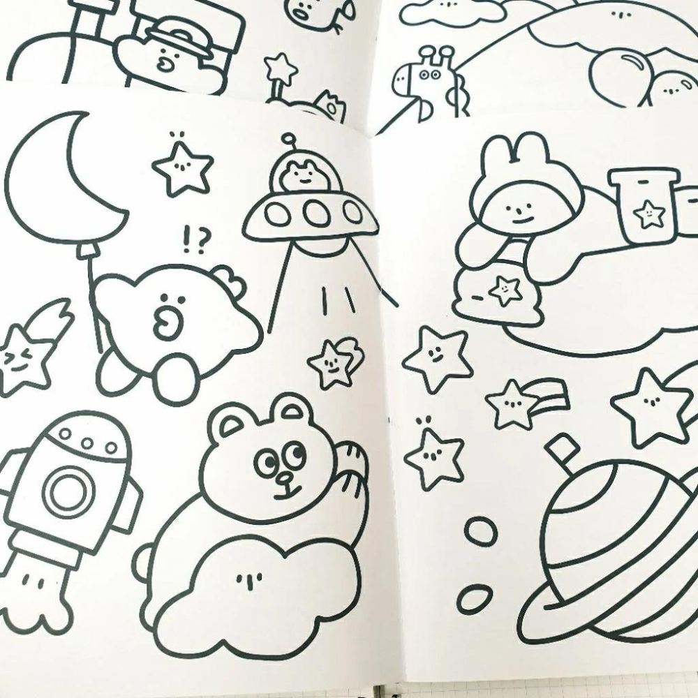 現貨正版 有吉合作社 童話著色本 16k 有趣著色本 塗鴉本 繪圖本 動物 海洋 食物 著色紙 畫冊 露營 游泳 台灣製-細節圖6