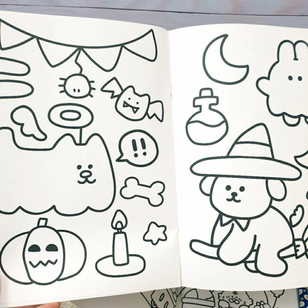 現貨正版 有吉合作社 童話著色本 16k 有趣著色本 塗鴉本 繪圖本 動物 海洋 食物 著色紙 畫冊 露營 游泳 台灣製-細節圖9