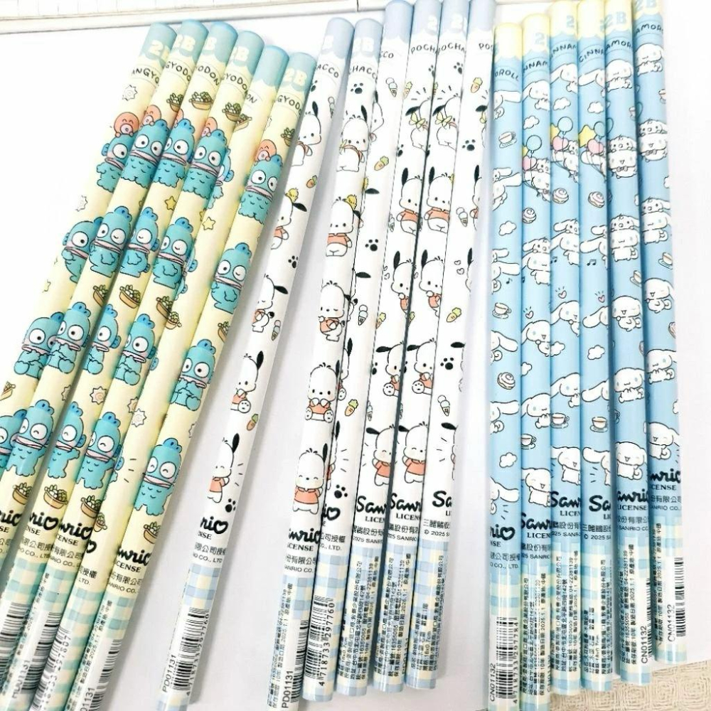現貨正版 三麗鷗 6入木頭鉛筆 2B鉛筆 大耳狗 鉛筆 帕帢狗 人魚漢頓 6入鉛筆 圖筒鉛筆-細節圖6