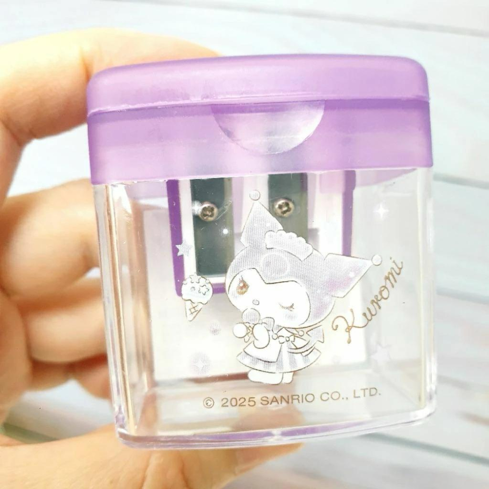 現貨正版 三麗鷗 雙孔削筆器 酷洛米 kitty 雙子星 美樂蒂 附蓋削筆器 攜帶式 削筆器 大小孔削筆器 台灣製-細節圖4