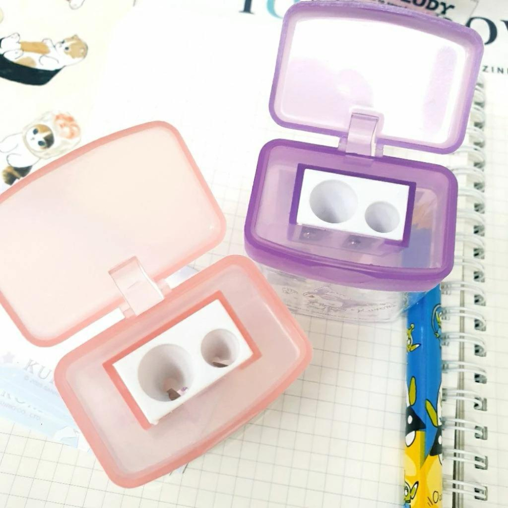 現貨正版 三麗鷗 雙孔削筆器 酷洛米 kitty 雙子星 美樂蒂 附蓋削筆器 攜帶式 削筆器 大小孔削筆器 台灣製-細節圖9