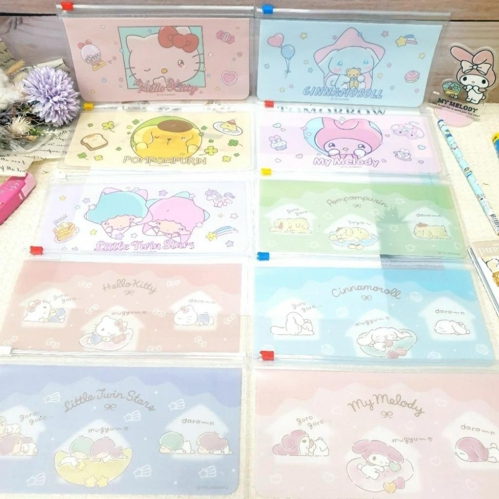 現貨正版 三麗鷗 夾鏈袋 Hello kitty 48k透明收納袋 美樂蒂 大耳狗 口罩收納袋 筆袋 布丁狗 發票收納袋-細節圖2