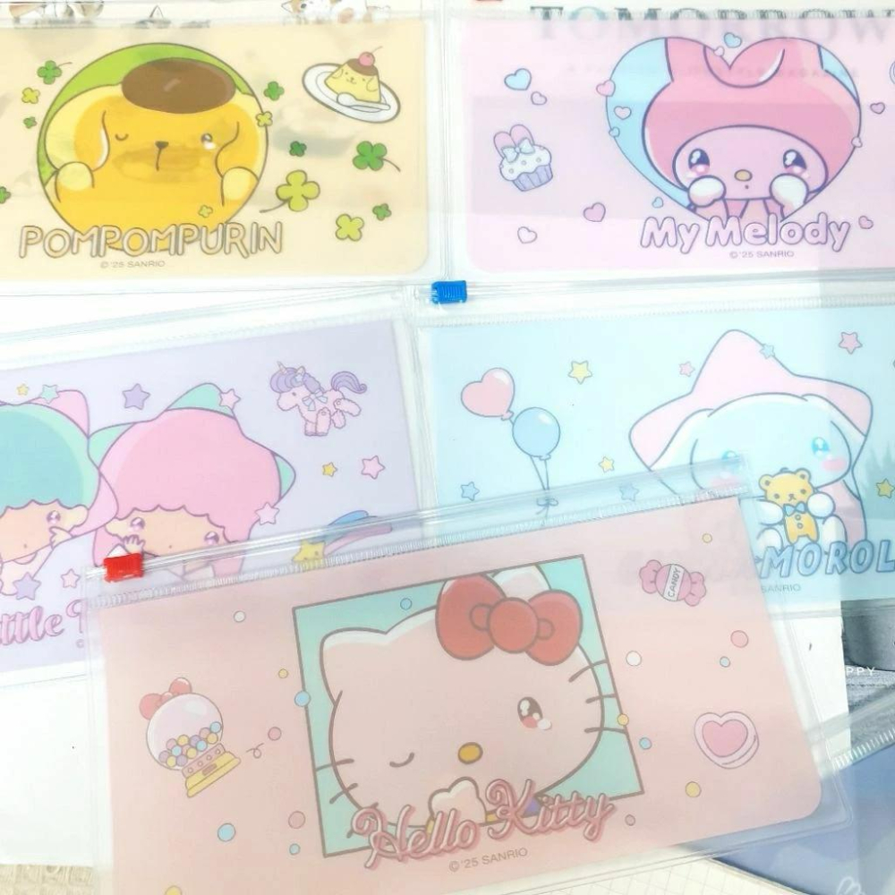現貨正版 三麗鷗 夾鏈袋 Hello kitty 48k透明收納袋 美樂蒂 大耳狗 口罩收納袋 筆袋 布丁狗 發票收納袋-細節圖6