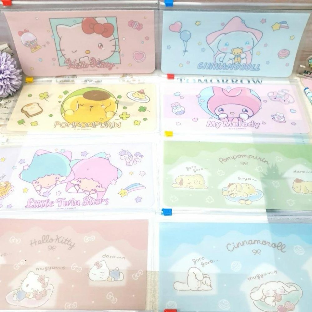 現貨正版 三麗鷗 夾鏈袋 Hello kitty 48k透明收納袋 美樂蒂 大耳狗 口罩收納袋 筆袋 布丁狗 發票收納袋-細節圖7