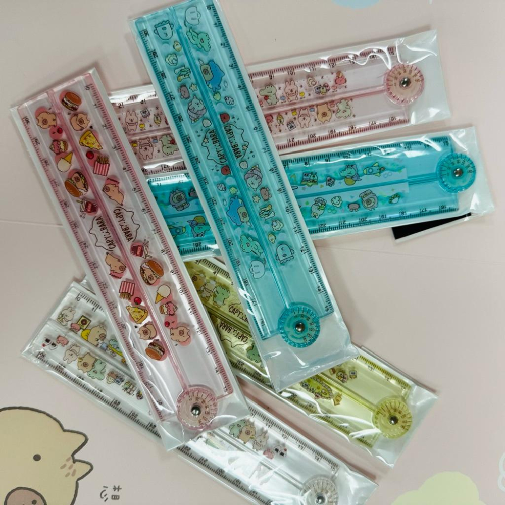 現貨正版 卡皮巴拉 30cm折疊尺 水豚 折疊尺 30公分尺 量角度尺 文具 尺 台灣製-細節圖4