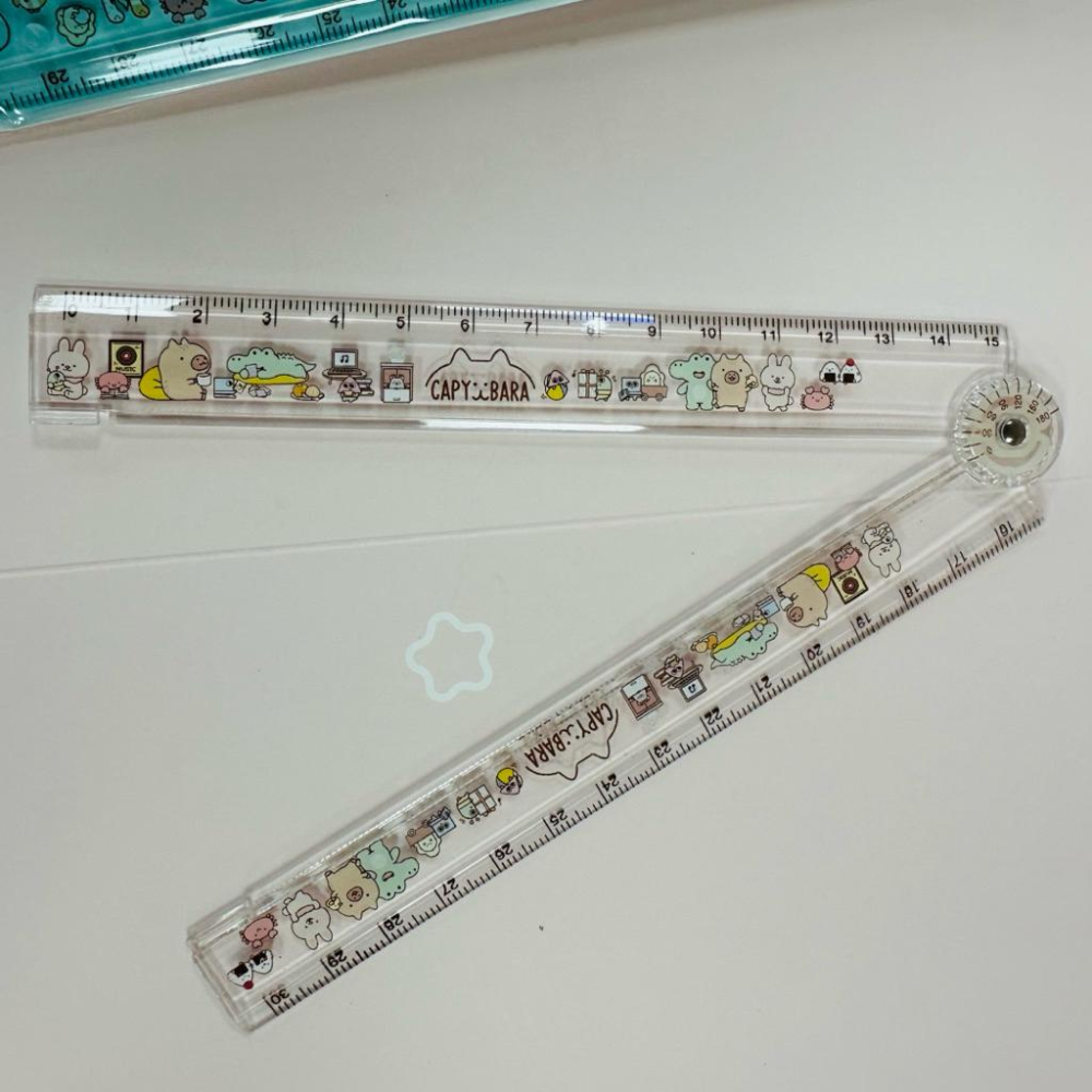 現貨正版 卡皮巴拉 30cm折疊尺 水豚 折疊尺 30公分尺 量角度尺 文具 尺 台灣製-細節圖5