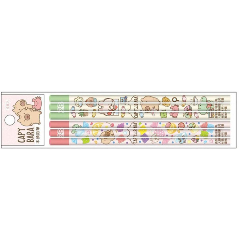 現貨正版 卡皮巴拉 6入木頭鉛筆 水豚 2B鉛筆 學前鉛筆 卡通鉛筆 抗菌 鉛筆 兒童 文具 幼稚園 學齡前-細節圖9