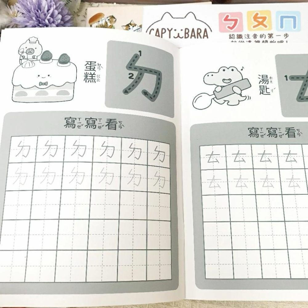 現貨正版 卡皮巴拉 注音練習本 16k ㄅㄆㄇ學習本 水豚 幼兒基礎 學齡前運筆練習本 認識注音 台灣製-細節圖4