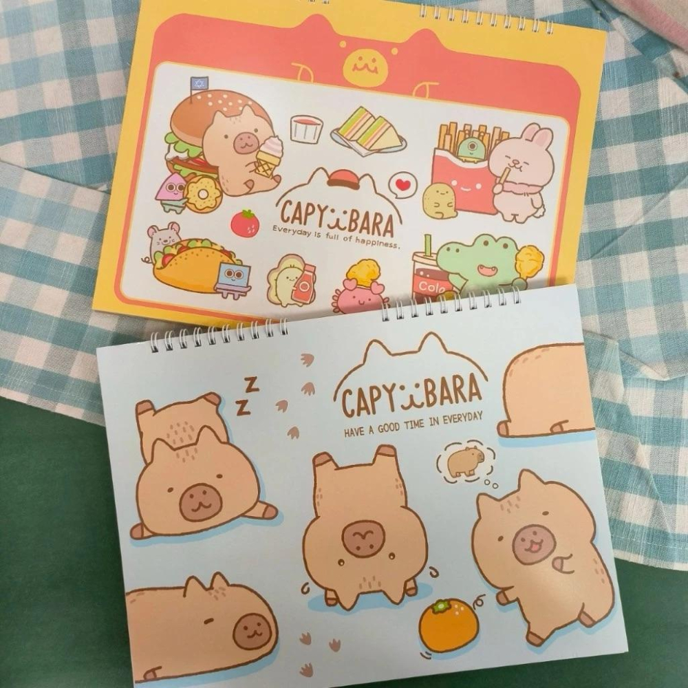 現貨正版 卡皮巴拉 素描剪貼簿 13K 塗鴉本 畫冊 圖畫紙 畫本 繪本 剪貼畫冊 水豚君 卡皮胖拉 水豚 繪圖本 畫本-細節圖2