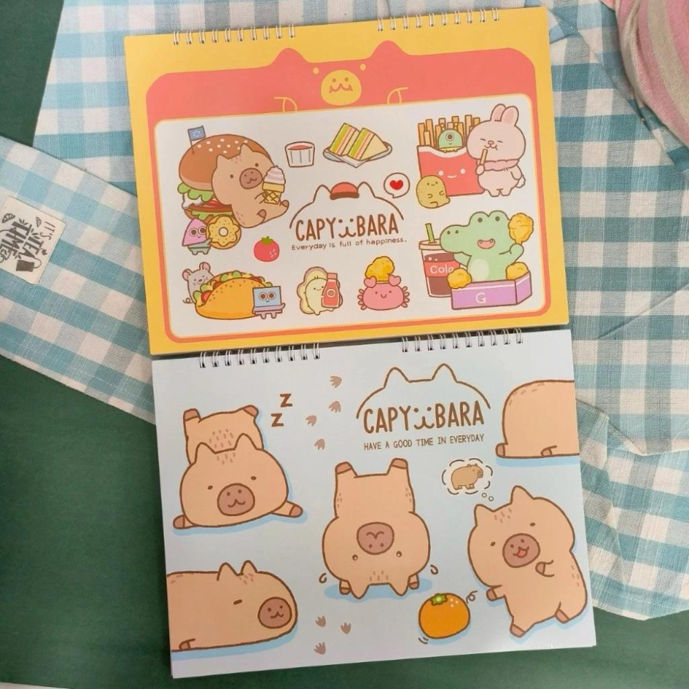 現貨正版 卡皮巴拉 素描剪貼簿 13K 塗鴉本 畫冊 圖畫紙 畫本 繪本 剪貼畫冊 水豚君 卡皮胖拉 水豚 繪圖本 畫本-細節圖7