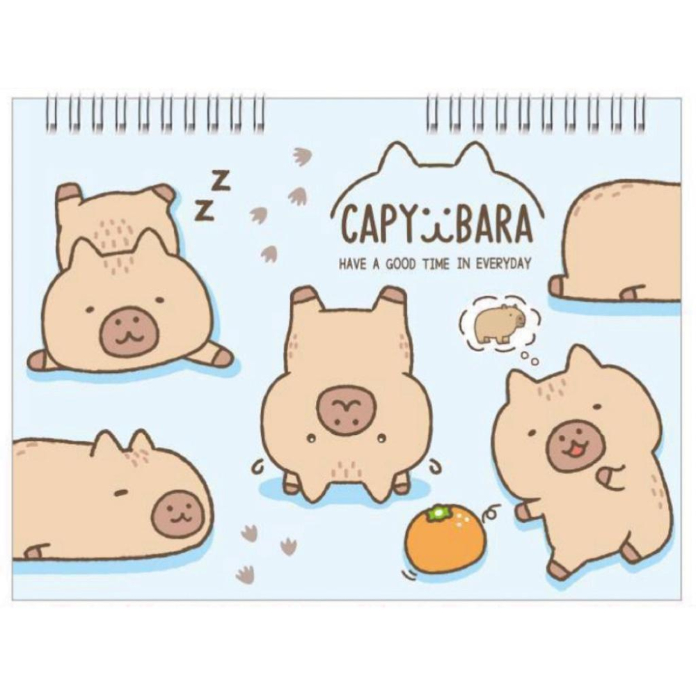 現貨正版 卡皮巴拉 素描剪貼簿 13K 塗鴉本 畫冊 圖畫紙 畫本 繪本 剪貼畫冊 水豚君 卡皮胖拉 水豚 繪圖本 畫本-細節圖8