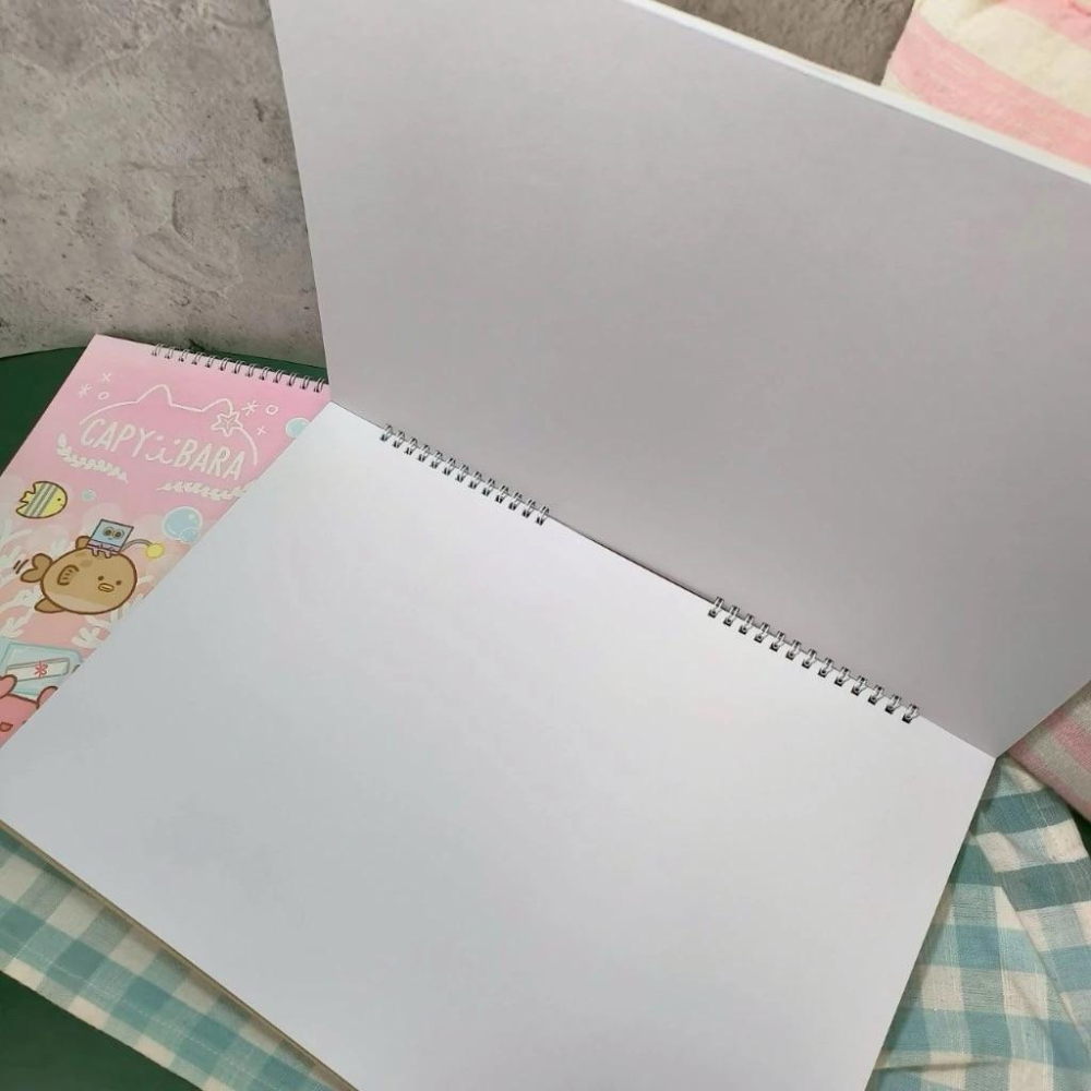 現貨正版 卡皮巴拉 素描剪貼簿 8K 塗鴉本 畫冊 圖畫紙 畫本 繪本 剪貼畫冊 水豚君 卡皮胖拉 水豚 繪圖本 圖畫本-細節圖3