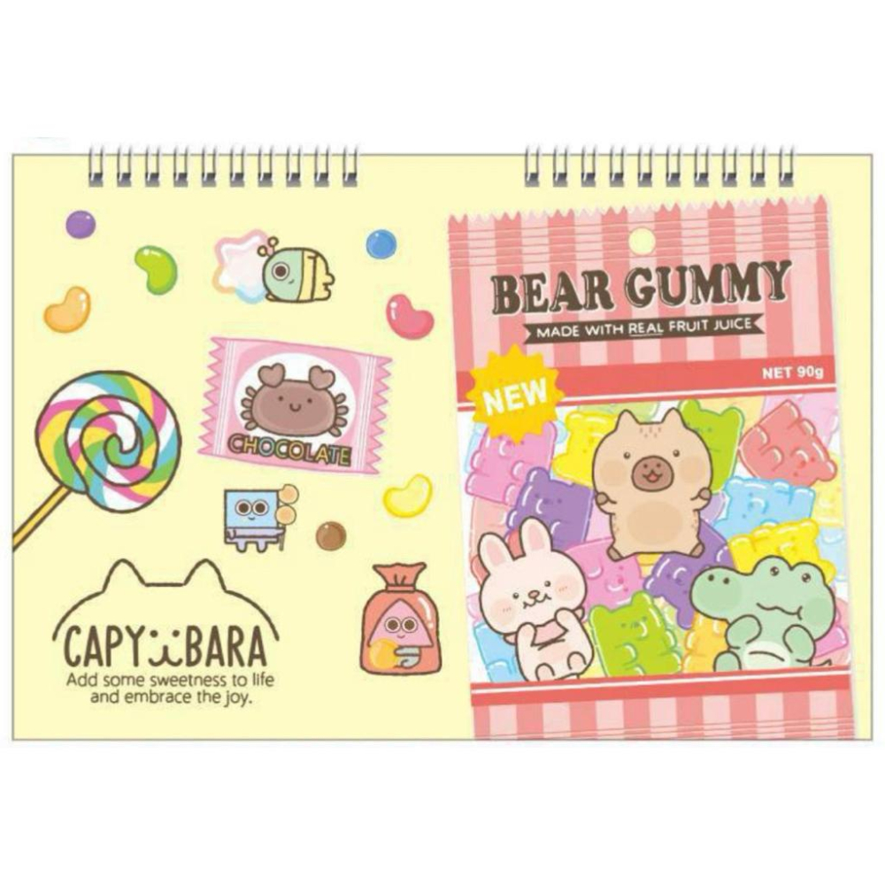 現貨正版 卡皮巴拉 素描剪貼簿 8K 塗鴉本 畫冊 圖畫紙 畫本 繪本 剪貼畫冊 水豚君 卡皮胖拉 水豚 繪圖本 圖畫本-細節圖8