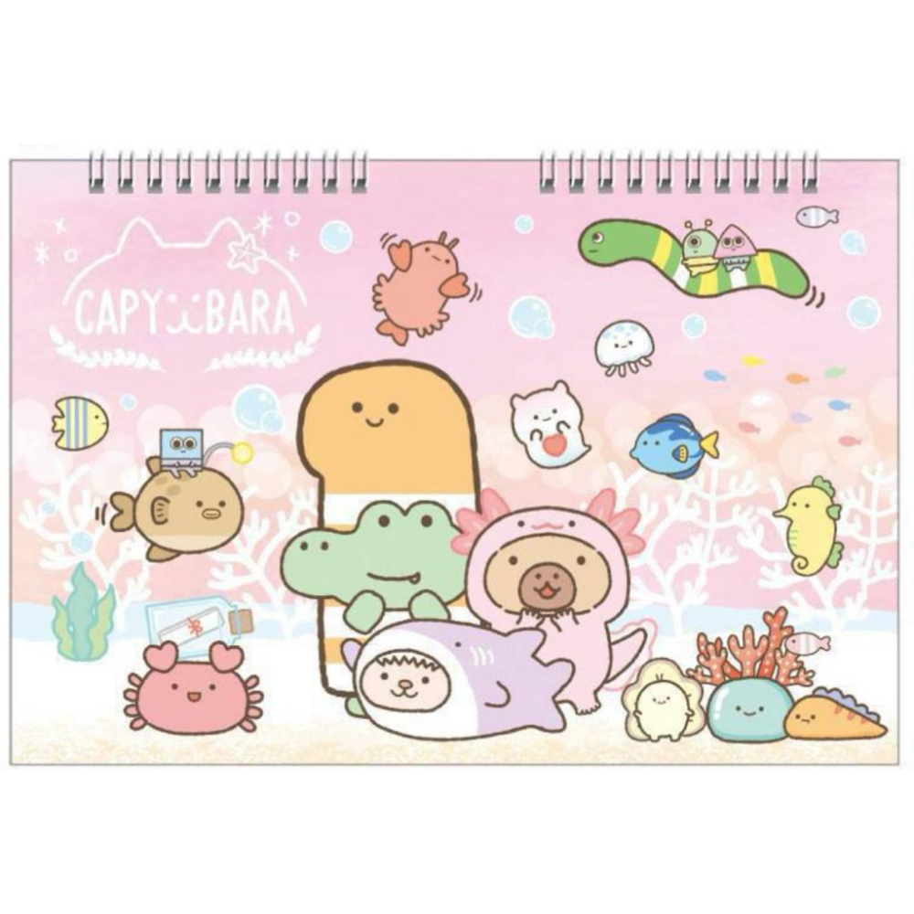 現貨正版 卡皮巴拉 素描剪貼簿 8K 塗鴉本 畫冊 圖畫紙 畫本 繪本 剪貼畫冊 水豚君 卡皮胖拉 水豚 繪圖本 圖畫本-細節圖9