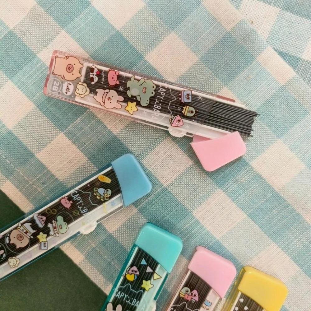 現貨正版 卡皮巴拉 自動鉛筆芯 水豚 2B 筆芯 0.5mm 自動鉛筆 文具 卡通 卡皮胖拉 可愛 自動鉛筆芯 鉛筆芯-細節圖4