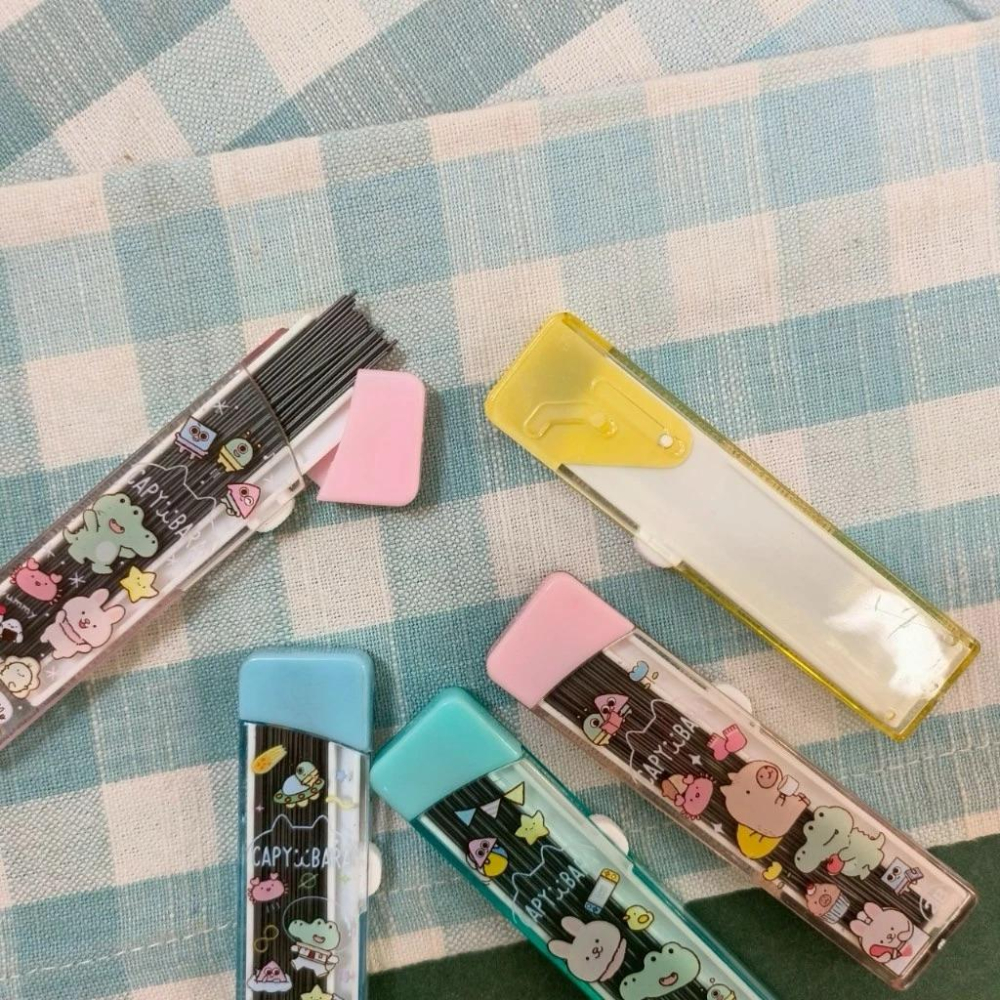 現貨正版 卡皮巴拉 自動鉛筆芯 水豚 2B 筆芯 0.5mm 自動鉛筆 文具 卡通 卡皮胖拉 可愛 自動鉛筆芯 鉛筆芯-細節圖5