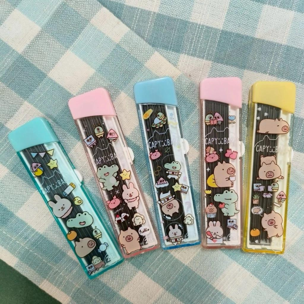 現貨正版 卡皮巴拉 自動鉛筆芯 水豚 2B 筆芯 0.5mm 自動鉛筆 文具 卡通 卡皮胖拉 可愛 自動鉛筆芯 鉛筆芯-細節圖7