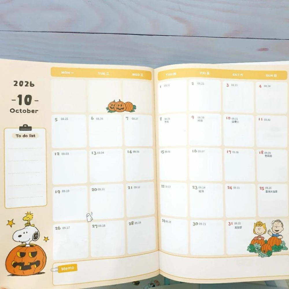 現貨正版 2026年 史努比 13k月誌 A4月計劃 行事曆 備忘錄 農曆節氣 行程規劃 記事本 胡士托 手帳 台灣製-細節圖3