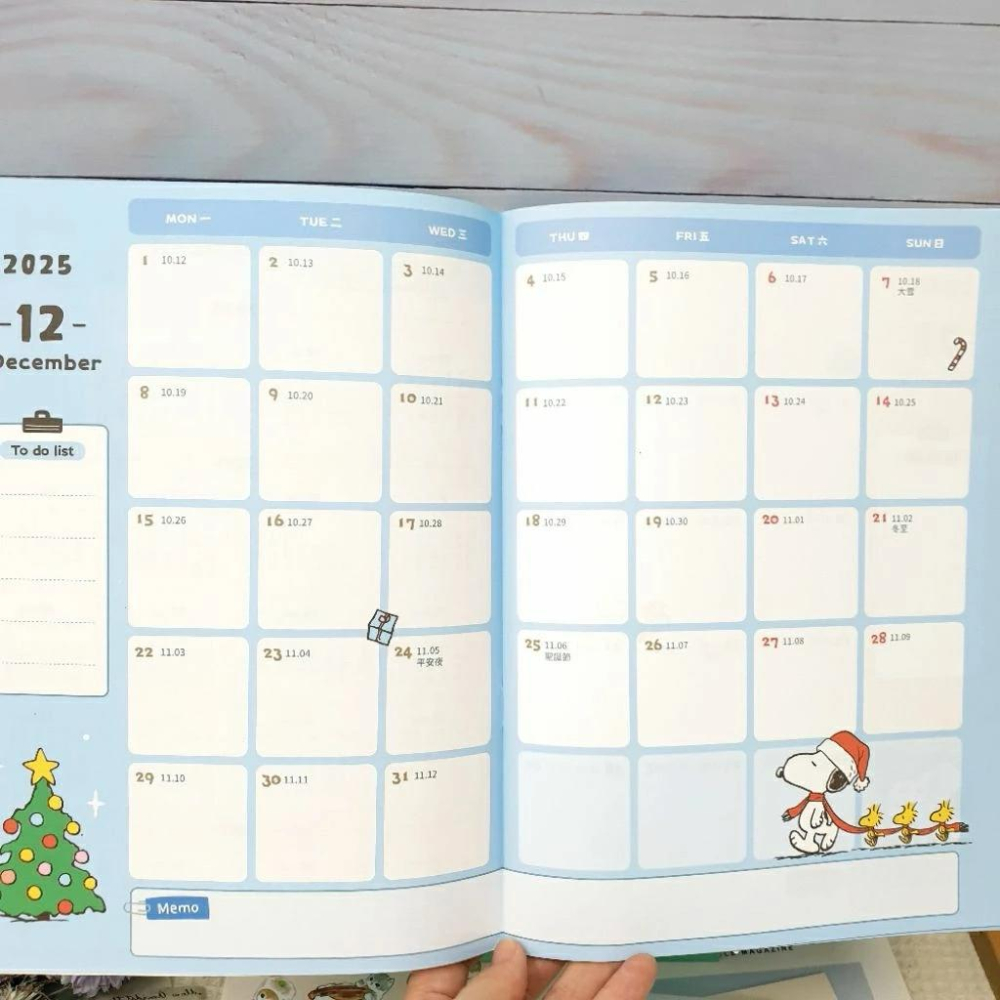 現貨正版 2026年 史努比 13k月誌 A4月計劃 行事曆 備忘錄 農曆節氣 行程規劃 記事本 胡士托 手帳 台灣製-細節圖5