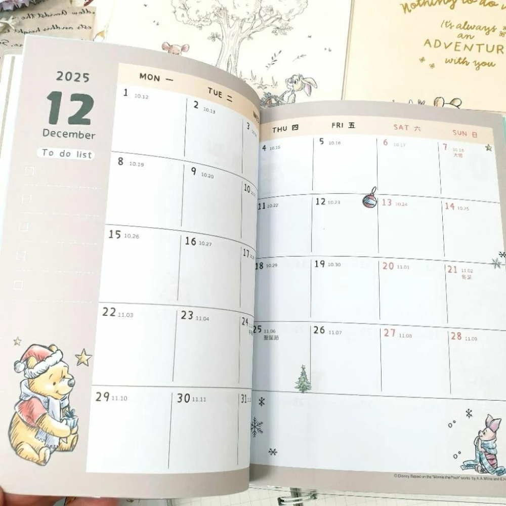 現貨正版 2026年 維尼 25k月誌 迪士尼 月計劃本 屹耳 小豬 跳跳虎 年度計劃 行事曆 手帳 行程規劃 收支表-細節圖5