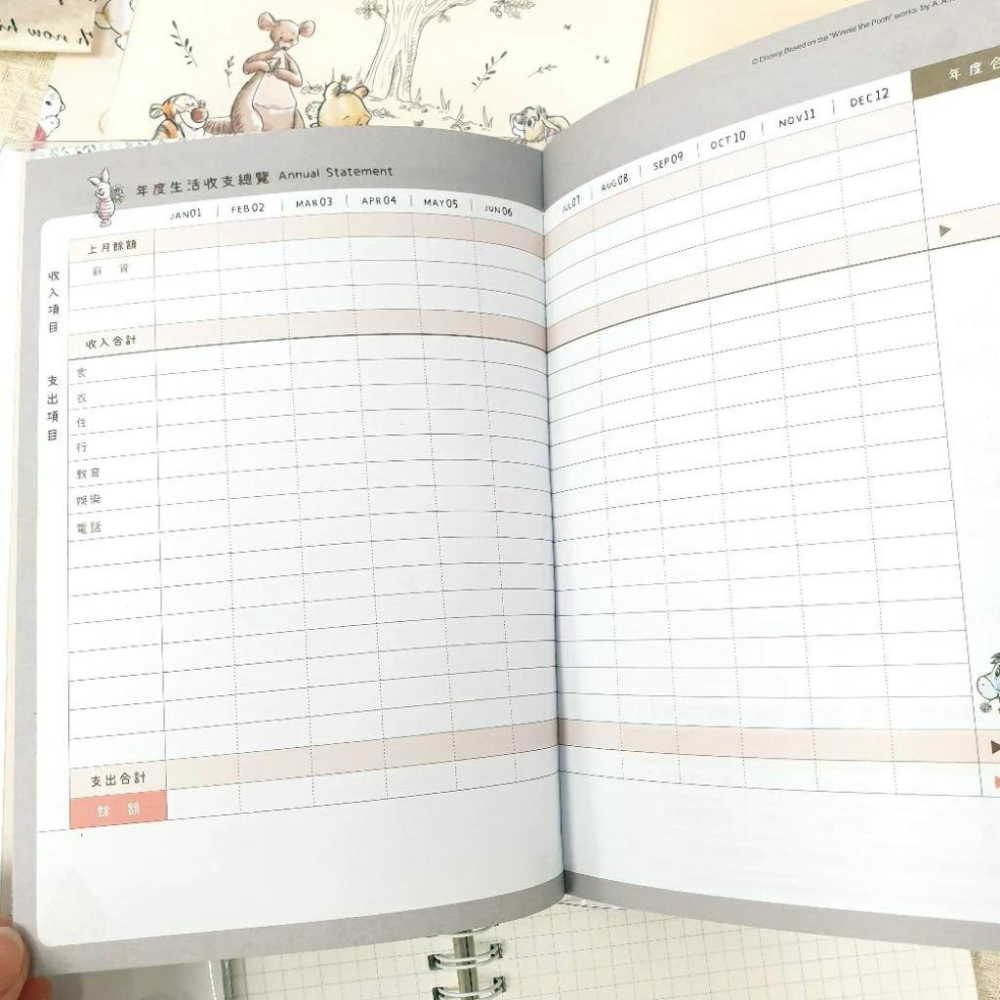 現貨正版 2026年 維尼 25k月誌 迪士尼 月計劃本 屹耳 小豬 跳跳虎 年度計劃 行事曆 手帳 行程規劃 收支表-細節圖9