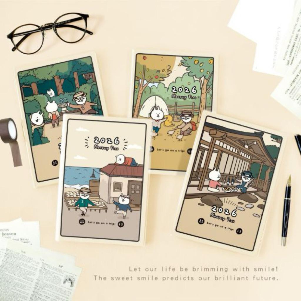 現貨正版 2026 貓行李 25K跨年月計畫 日誌 筆記 月誌 學年月計畫 18個月 手帳 行事曆 年度計劃 收支表-細節圖2