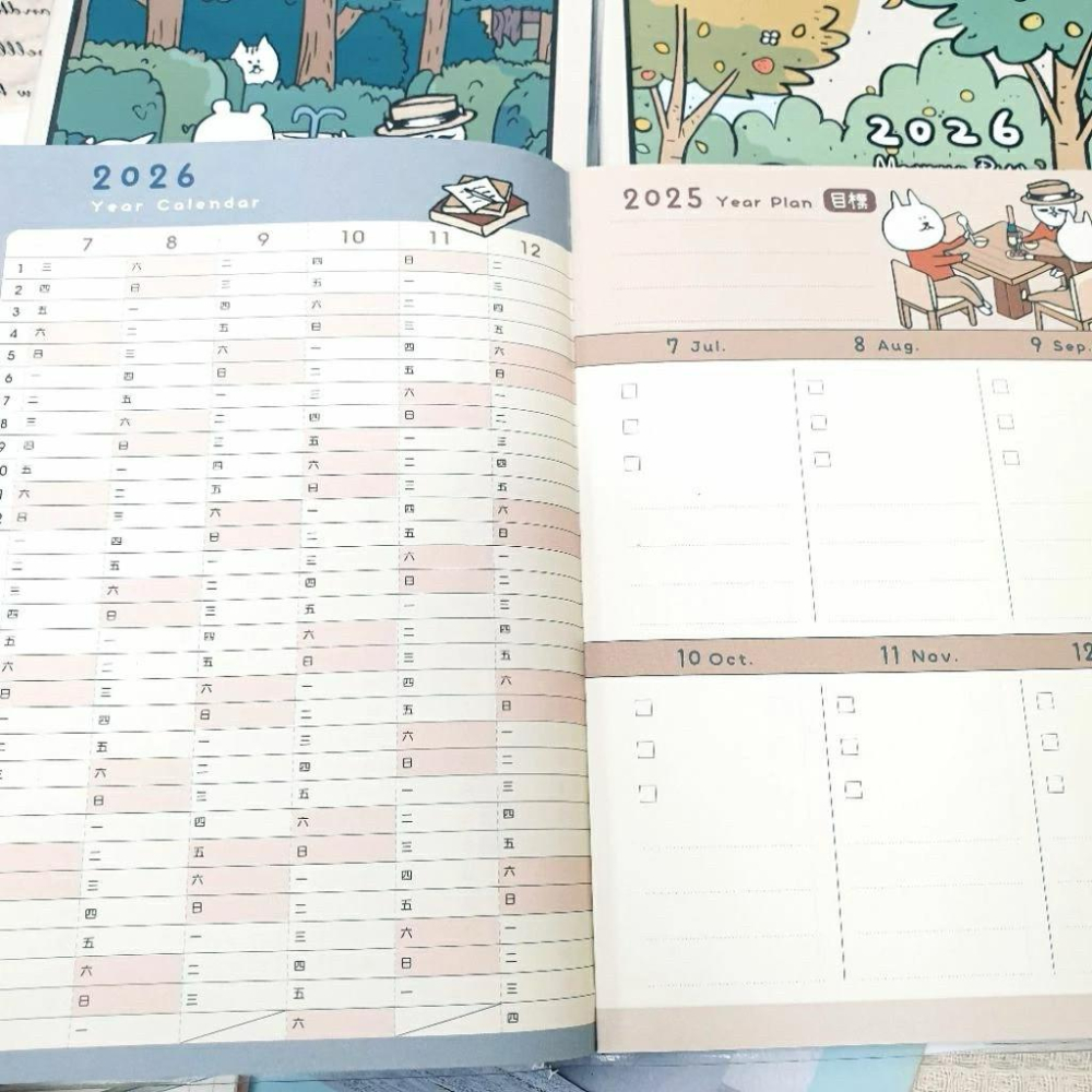 現貨正版 2026年 貓行李 跨年月計劃 25k  日誌 月計畫筆記 月誌 學年 18個月手帳 行事曆 年度計劃 收支表-細節圖5