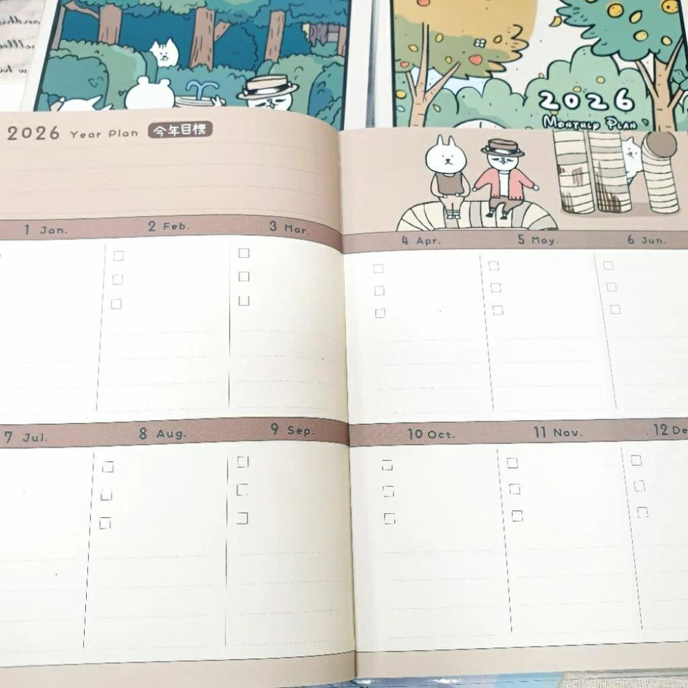 現貨正版 2026年 貓行李 跨年月計劃 25k  日誌 月計畫筆記 月誌 學年 18個月手帳 行事曆 年度計劃 收支表-細節圖7