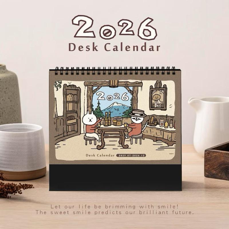 現貨正版 2026年 貓行李跨年桌曆 36k桌曆 18個月 三角桌曆 行李曆 年度計畫 月曆 備忘錄 行程規劃 台灣製-細節圖2