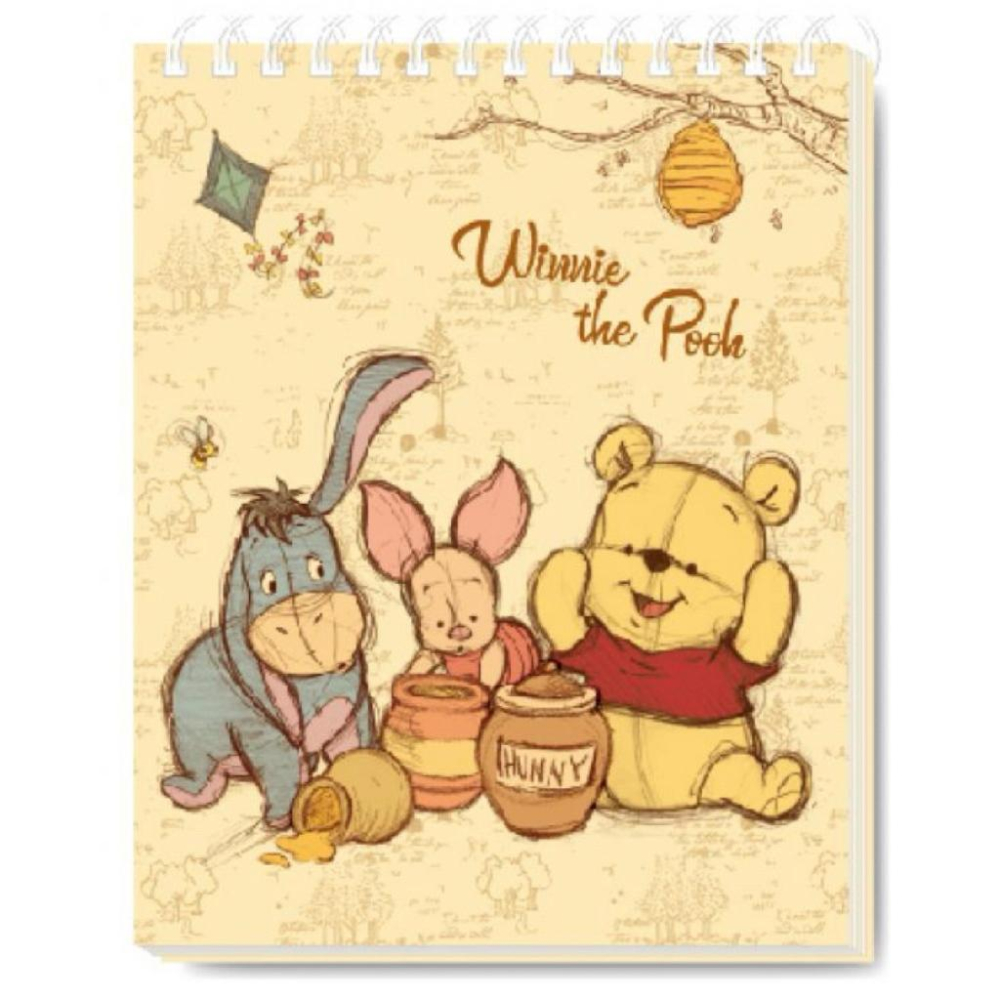 現貨正版 迪士尼 剪貼畫冊 42K圖畫本 維尼畫冊 素描風維尼 剪貼簿 圖畫紙本 繪圖本 畫冊-細節圖4