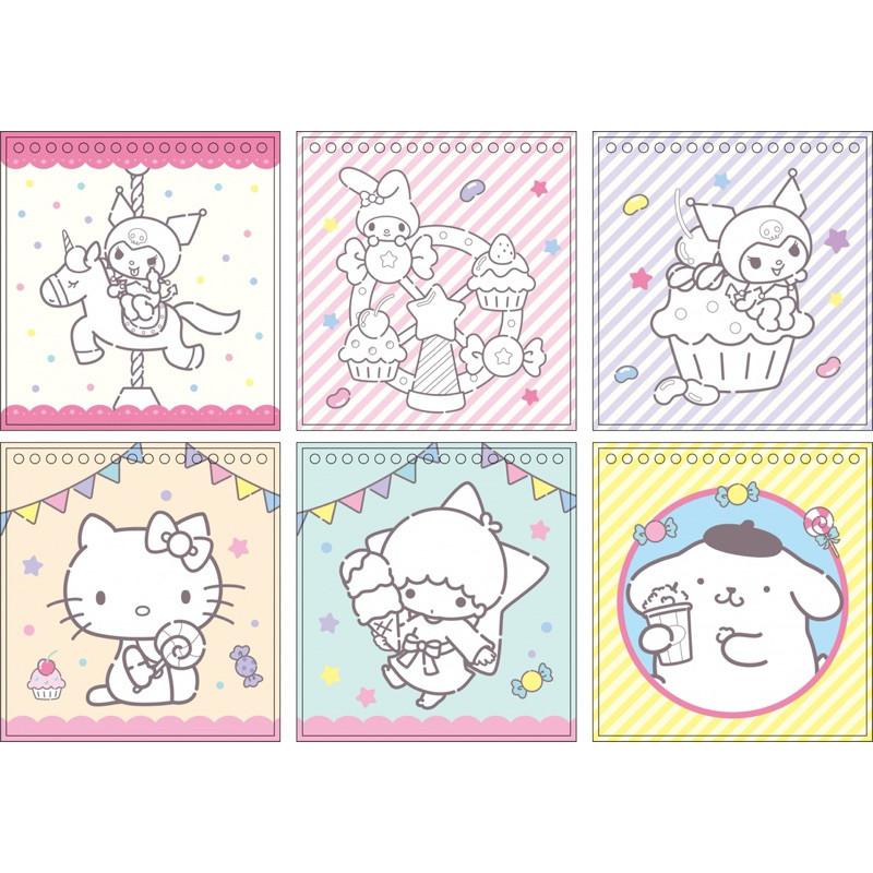 現貨正版 三麗鷗 巧思小畫冊 kitty 貼紙 酷洛米著色畫組 蠟筆 美樂蒂 著色畫組 蠟筆筆 圖畫紙 畫冊 著色紙-細節圖3
