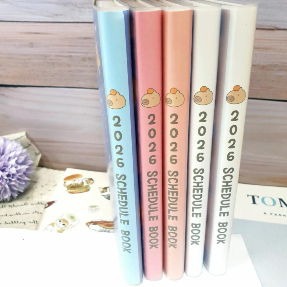 現貨正版 2026年 卡皮巴拉 32k年度手帳 水豚 週計畫 一週二頁 行事曆 備忘錄 行程規劃 學習年度計畫台灣製-細節圖9