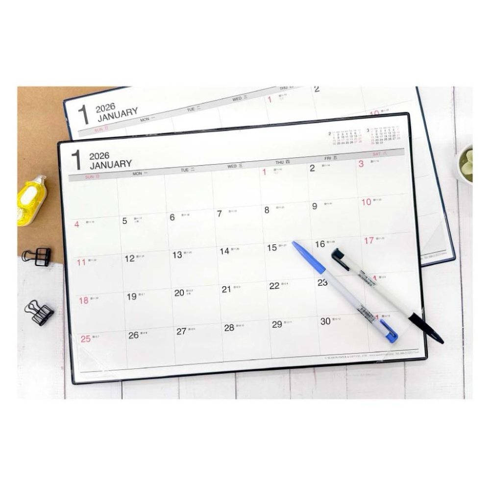 現貨正版 2026年 超值八開桌曆(附墊) 8K桌曆 月曆 年曆 行事曆 年度計劃 學習規劃 旅遊規劃 行程排班表 備忘-細節圖2