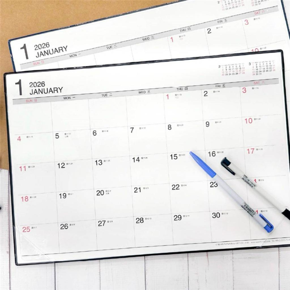 現貨正版 2026年 超值八開桌曆(附墊) 8K桌曆 月曆 年曆 行事曆 年度計劃 學習規劃 旅遊規劃 行程排班表 備忘-細節圖8
